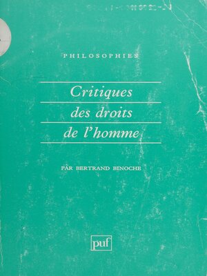 cover image of Critiques des droits de l'homme